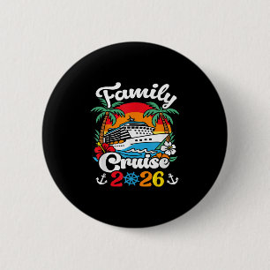 Macaron Rond 5 Cm Croisière familiale 2026 Vacances Coucher de solei