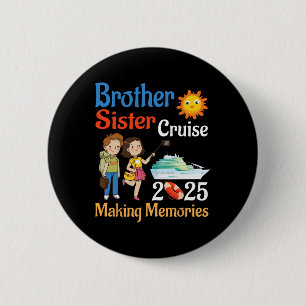 Macaron Rond 5 Cm Croisière Frère Et Soeur 2025 Voyage Créant Des So