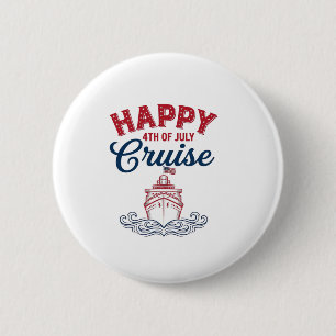 Macaron Rond 5 Cm Croisière joyeuse du 4 juillet Design de bateau pa