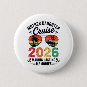 Macaron Rond 5 Cm Croisière mère fille 2026 vacances voyage assorti