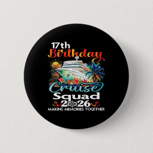 Macaron Rond 5 Cm Croisière pour le 17e anniversaire, groupe d'amis 
