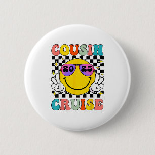 Macaron Rond 5 Cm Croisière Retro Cousin 2025 Smile Face Matching Cr