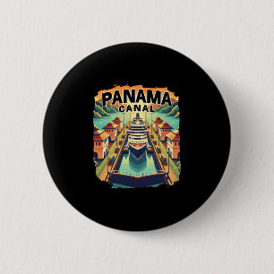 Macaron Rond 5 Cm Croisière sur le canal de Panama Bateau Navire Gra