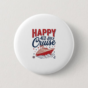 Macaron Rond 5 Cm Croisière vintage patriotique du 4 juillet Happy_1