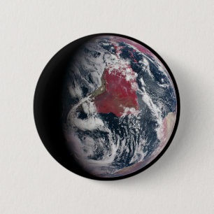 Macaron Rond 5 Cm Croissance plante Sur La Planète Terre.