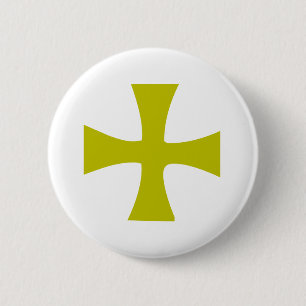 Macaron Rond 5 Cm Croix byzantine d'or