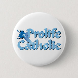 Macaron Rond 5 Cm Croix catholique Prolife