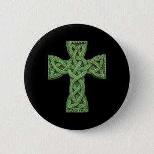 Macaron Rond 5 Cm Croix celtique irlandaise nœud chrétien Sainte Tri