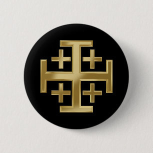 Macaron Rond 5 Cm Croix chrétienne