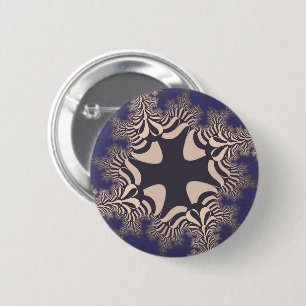 Macaron Rond 5 Cm Croix de chrome bleu