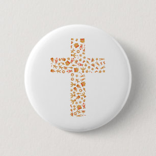 Macaron Rond 5 Cm Croix du pain d'épice de Noël