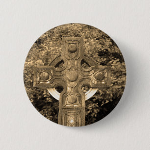 Macaron Rond 5 Cm Croix gothique