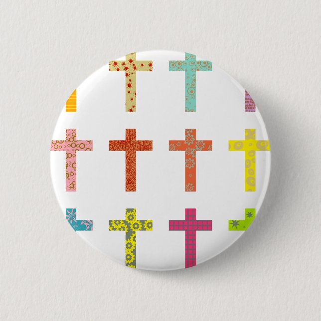 Macaron Rond 5 Cm Croix modelées (Devant)