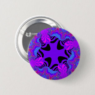 Macaron Rond 5 Cm Croix noire et violette
