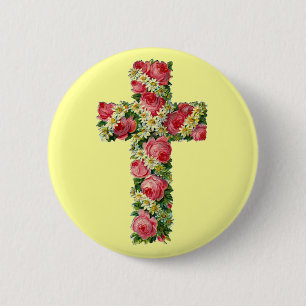 Macaron Rond 5 Cm Croix vintage