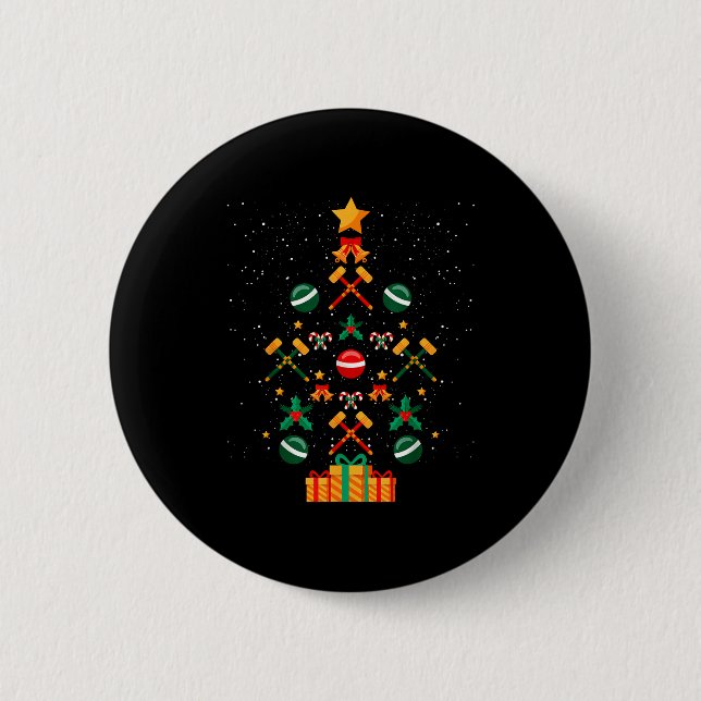 Macaron Rond 5 Cm Croquet Christmas Tree Xmas  (Devant)