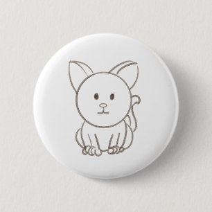 Macaron Rond 5 Cm Croquis adorable pour chat