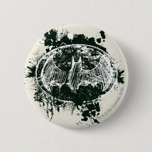 Macaron Rond 5 Cm Croquis Batman Grunge Splatter
