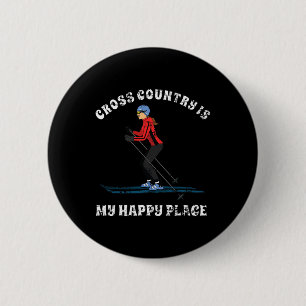 Macaron Rond 5 Cm Cross Country Est Mon Happy Place Ski Amateurs T S