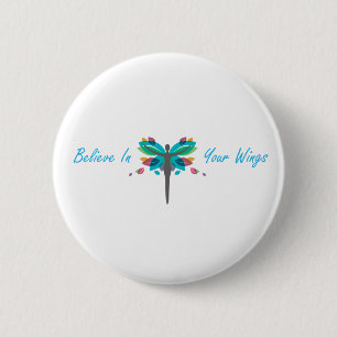 Macaron Rond 5 Cm Croyez dans votre bouton d'ailes