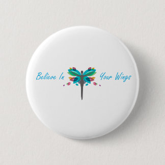 Macaron Rond 5 Cm Croyez dans votre bouton d'ailes