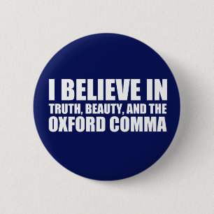 Macaron Rond 5 Cm Croyez en l'Humour Oxford Comma