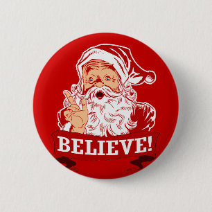 Macaron Rond 5 Cm Croyez en père noël