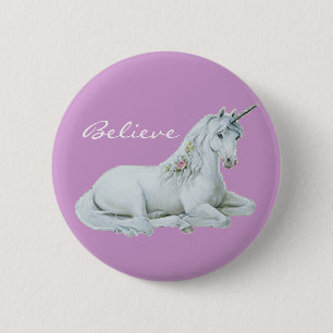 Macaron Rond 5 Cm Croyez le bouton rond de licorne