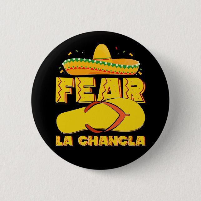 Macaron Rond 5 Cm Crpeur La Chancla Funny Mexicain Cinco De Mayo (Devant)