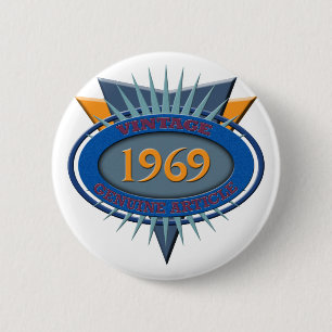 Macaron Rond 5 Cm Cru 1969