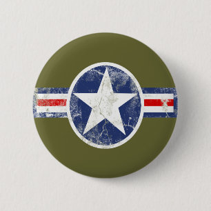 Macaron Rond 5 Cm Cru de corps d'air d'armée