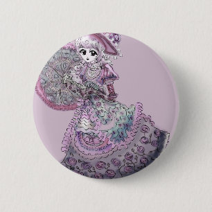 Macaron Rond 5 Cm Cru gothique de Lolita de fille victorienne rose