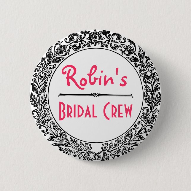 Macaron Rond 5 Cm Cru noir et blanc classique (Devant)