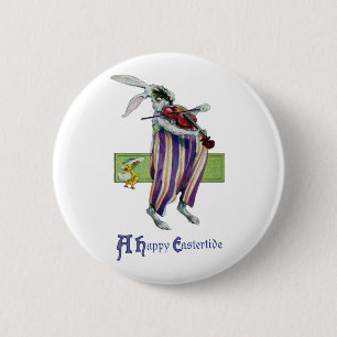 Macaron Rond 5 Cm Cru Pâques de violoniste de lapin