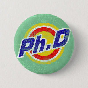 Macaron Rond 5 Cm Cru Ph.D ou PhD ou docteur de philosophie
