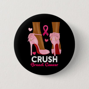 Macaron Rond 5 Cm Crush Cancer Du Sein En Octobre Nous Portons Rose