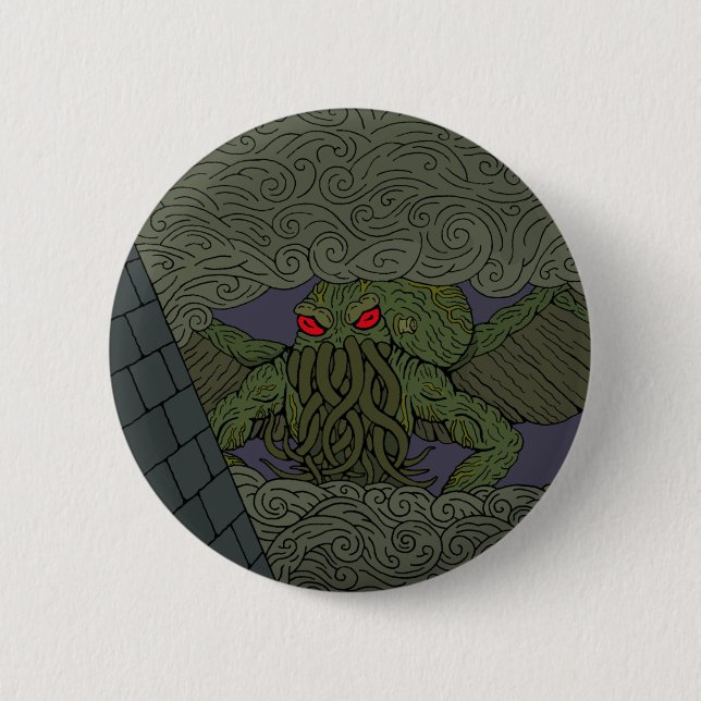 Macaron Rond 5 Cm Cthulhu (Devant)