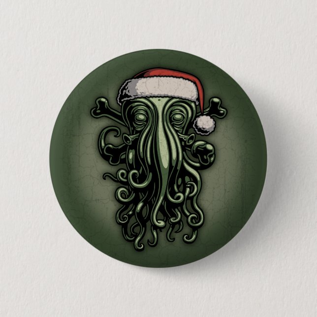Macaron Rond 5 Cm Cthulhu Claus (Devant)