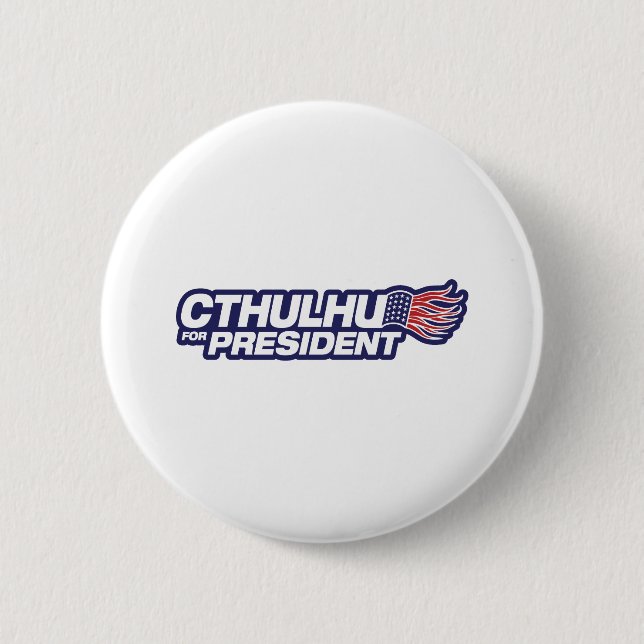 Macaron Rond 5 Cm Cthulhu pour le président Button (Devant)