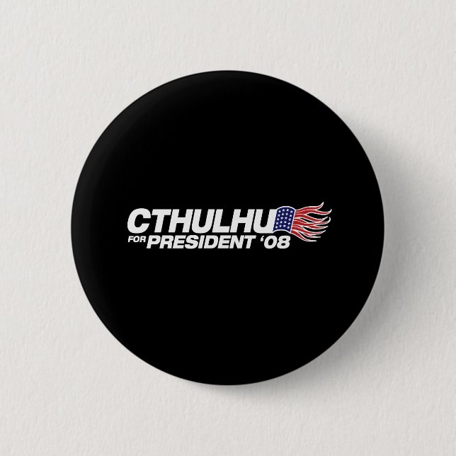 Macaron Rond 5 Cm Cthulhu pour le président Button (Devant)