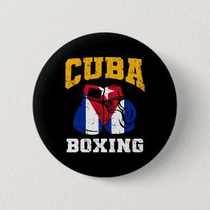 Macaron Rond 5 Cm Cuba Boxing Gants Cuba Flag Boxing Team Cuba Pri