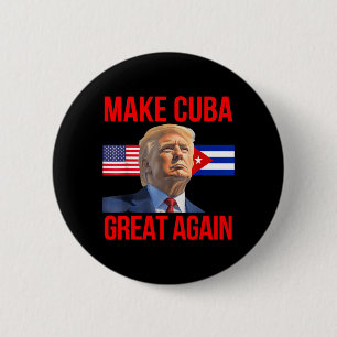 Macaron Rond 5 Cm Cuba Liberté Patriotique Cuba Drapeau USA Graphiqu