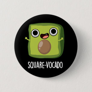 Macaron Rond 5 Cm Cube d'avocat drôle Square-vocado Pun Fond sombre