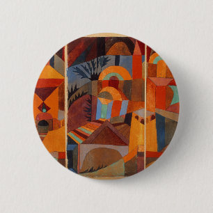 Macaron Rond 5 Cm Cubisme Abstrait coloré Klee Temple Gardens
