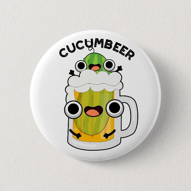 Macaron Rond 5 Cm Cucum-beer Funny Beer Pun (Devant)