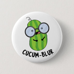 Macaron Rond 5 Cm Cucum-blur Funny Veggie Cucumber Pun