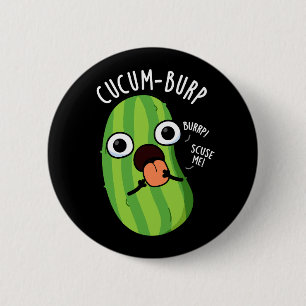 Macaron Rond 5 Cm Cucum-burp Blague de Concombre Drôle Fond Sombre
