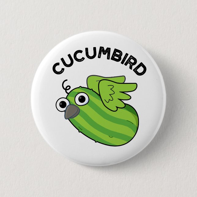 Macaron Rond 5 Cm Cucumbird Fundy Veggie Cucumber Pun (Devant)