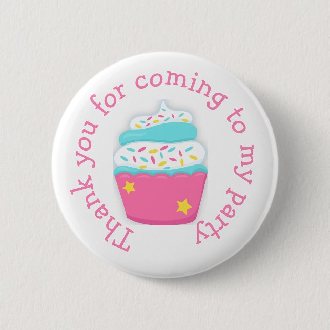 Macaron Rond 5 Cm Cupcake and Sprinkles 'merci d'être venu' (Devant)