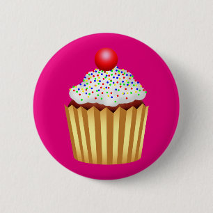 Macaron Rond 5 Cm Cupcake avec arroses et cerise sur le dessus